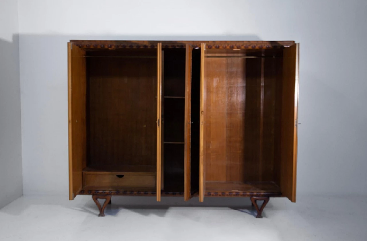 Wood wardrobe with mirror attributed to Paolo Buffa, 1950s 9