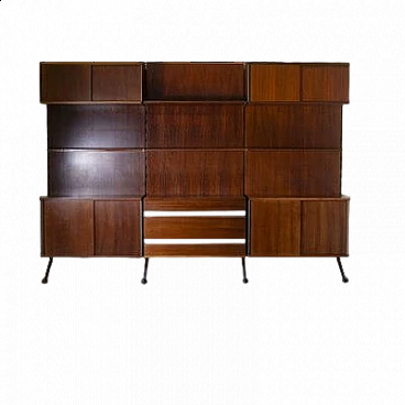 Three-module rosewood bookcase by Ico Parisi of Mim, 1960s