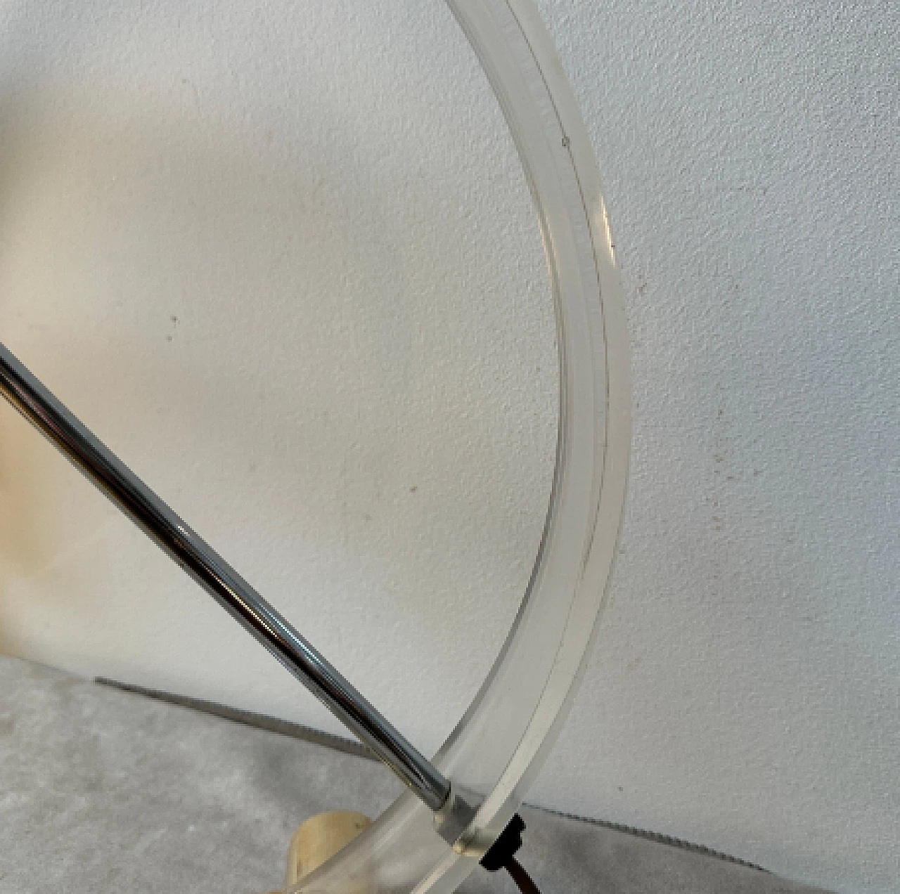 Plexiglass and metal arc table lamp, 1980s 8