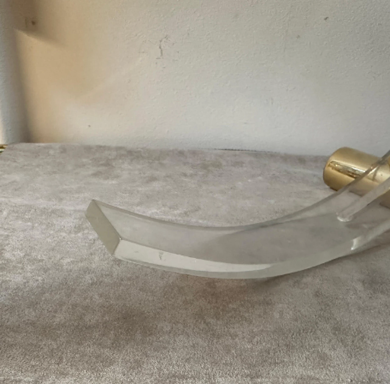 Lampada da tavolo ad arco in plexiglass e metallo, anni '80 9