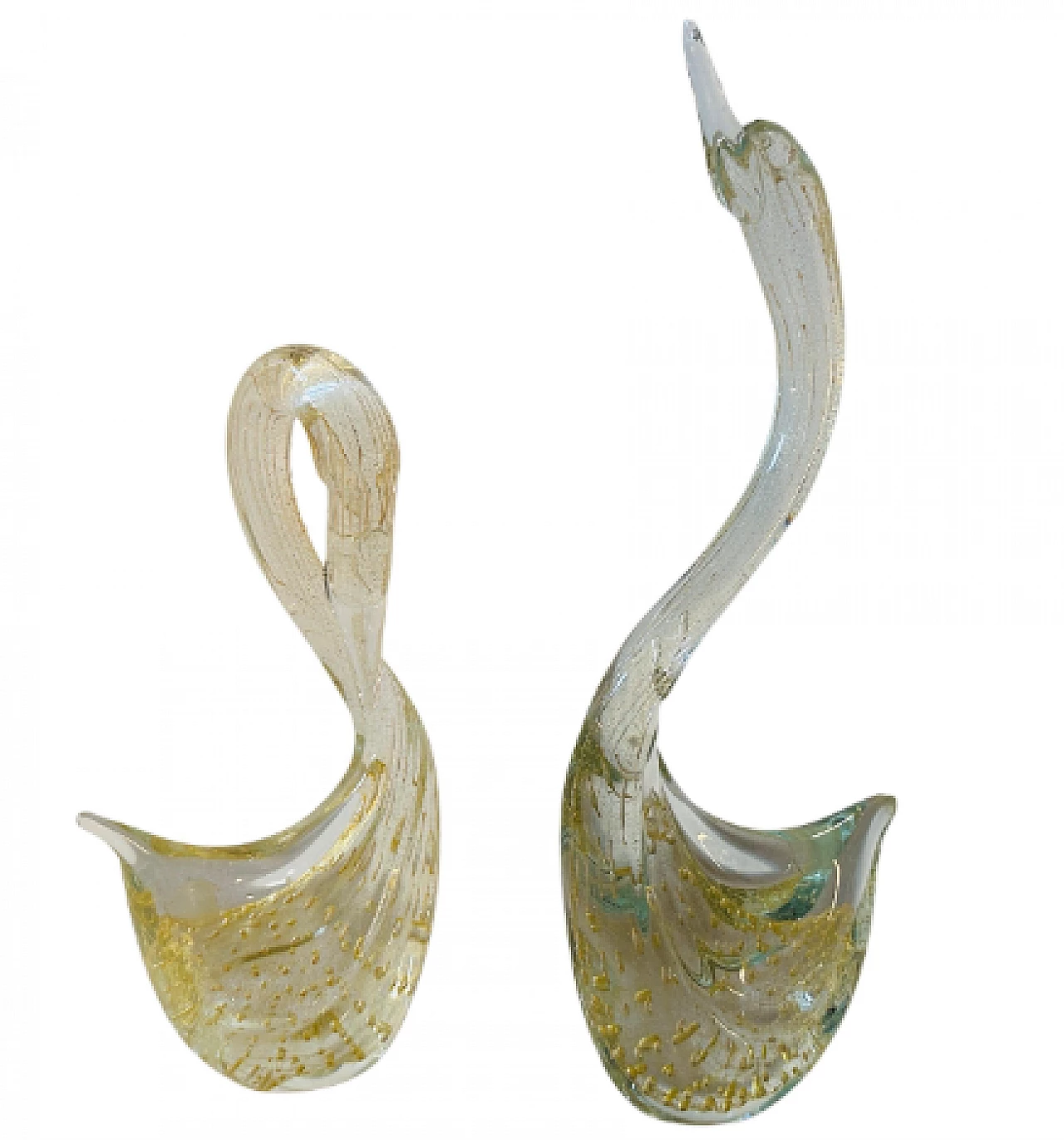 Pair of Murano glass swan sculptures, 1960s 1