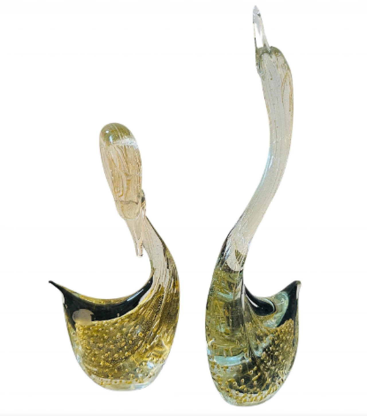 Pair of Murano glass swan sculptures, 1960s 2