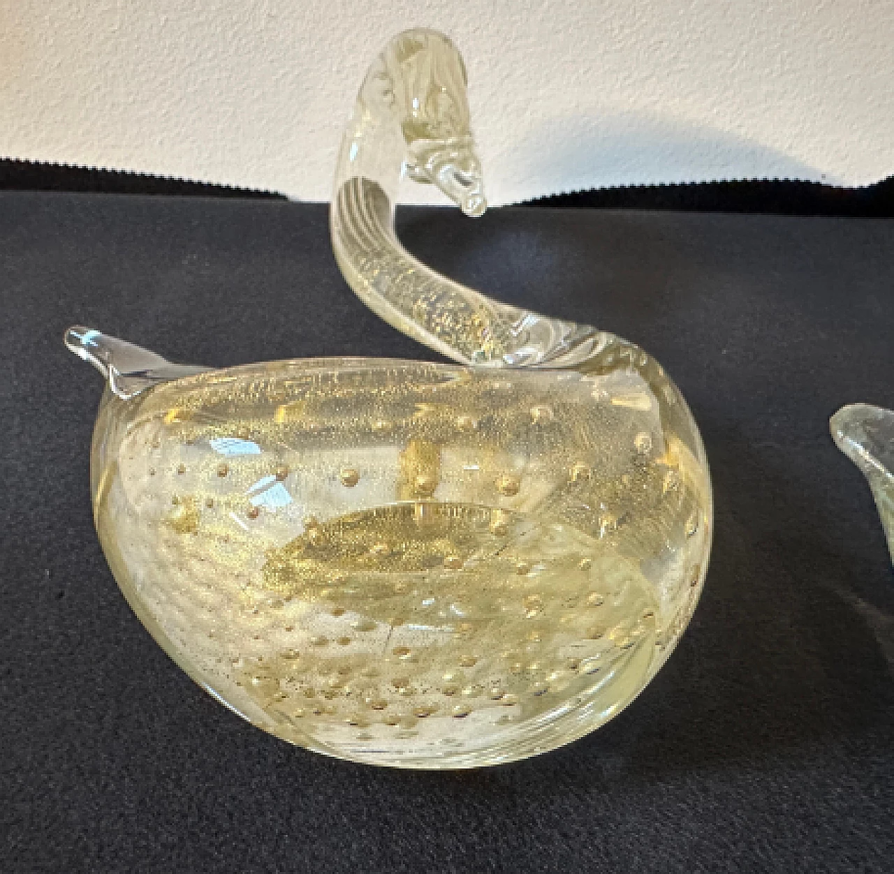 Pair of Murano glass swan sculptures, 1960s 8