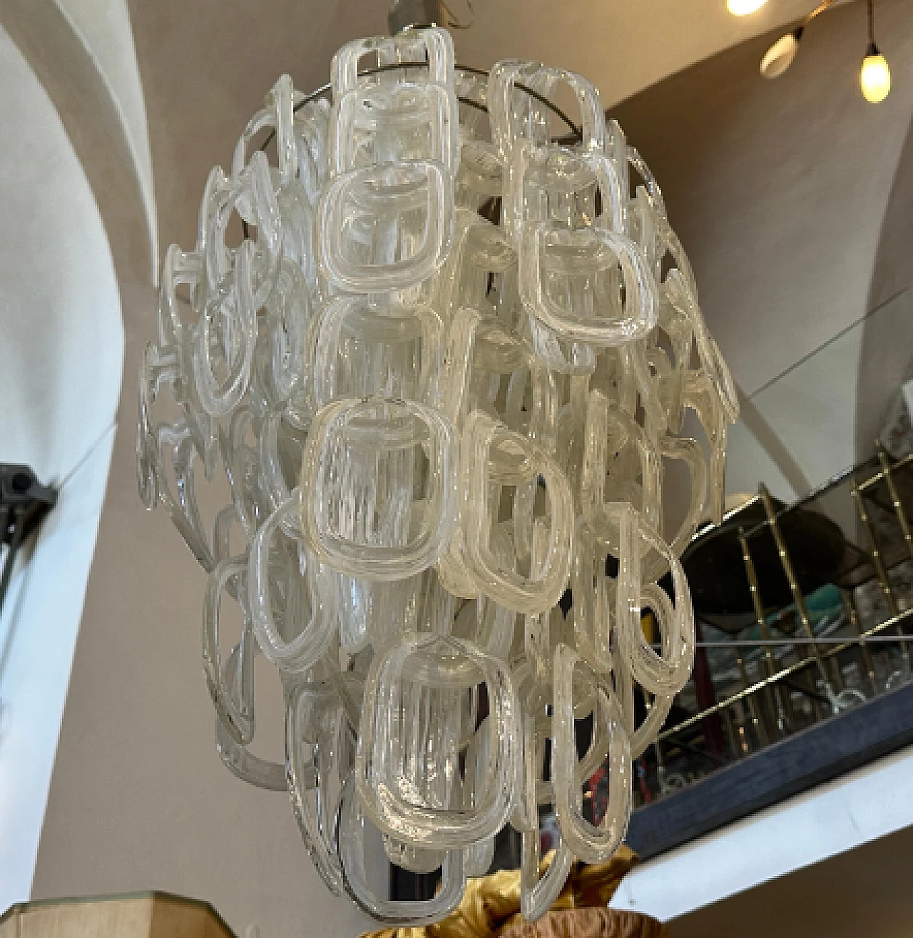 Giogali chandelier by Angelo Mangiarotti for Vistosi, 1970s 4