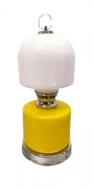 Yellow and white Skittle table lamp, 1960s