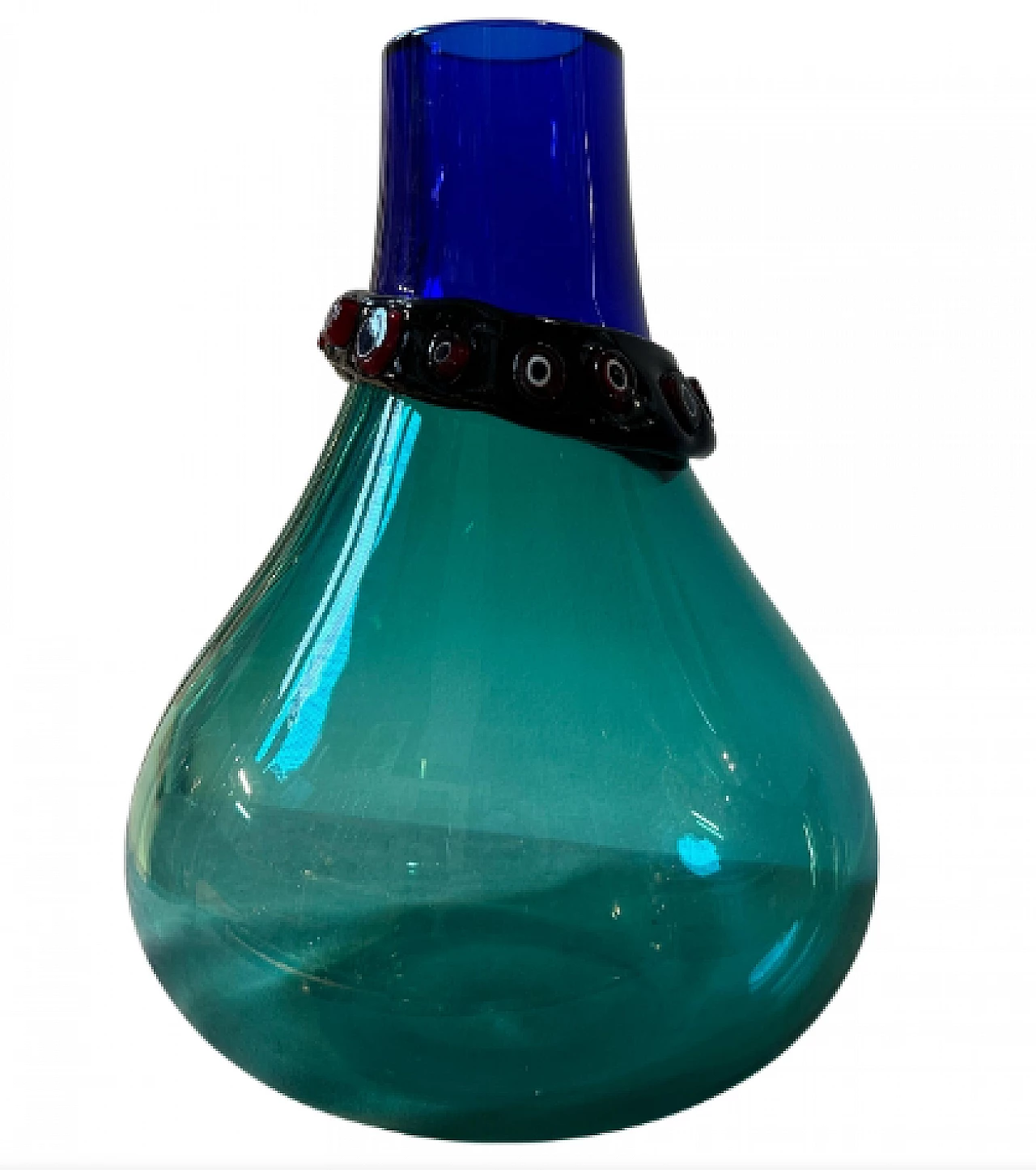 Murano glass incalmo vase by Alfredo Barbini, 1960s 2