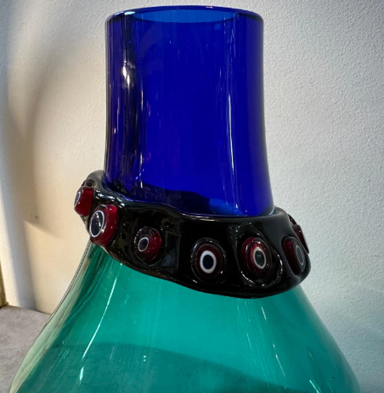 Murano glass incalmo vase by Alfredo Barbini, 1960s 4