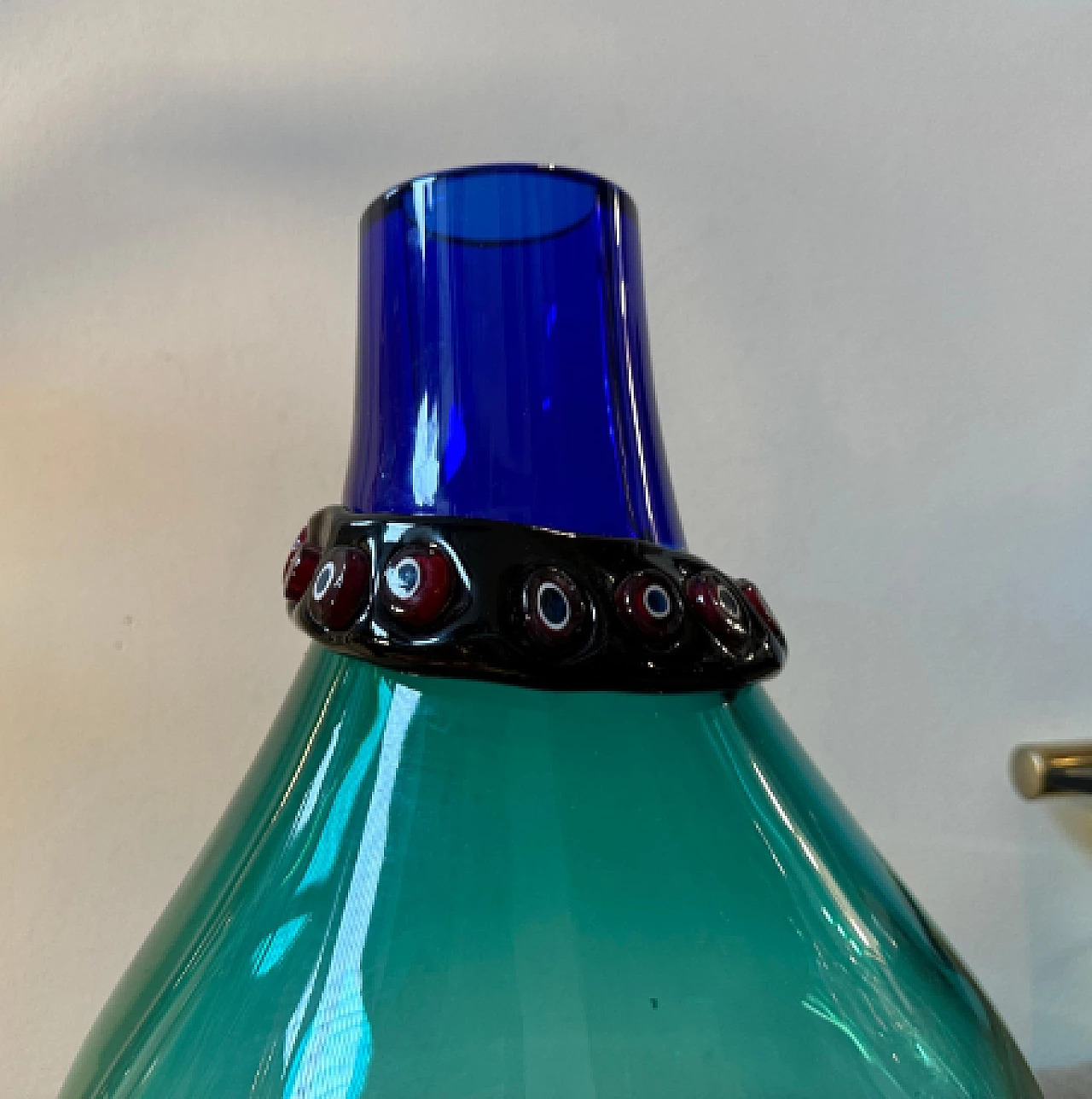 Murano glass incalmo vase by Alfredo Barbini, 1960s 5
