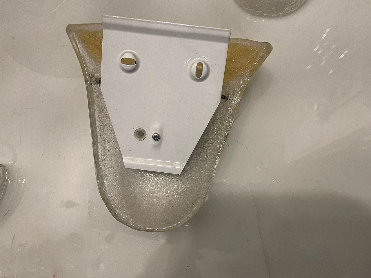 Pair of Murano glass sconces with golden details, 1970s 8