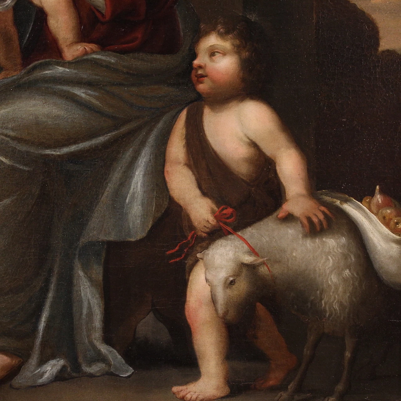 Madonna, Bambino e San Giovannino, dipinto a olio su tela, metà '700 11