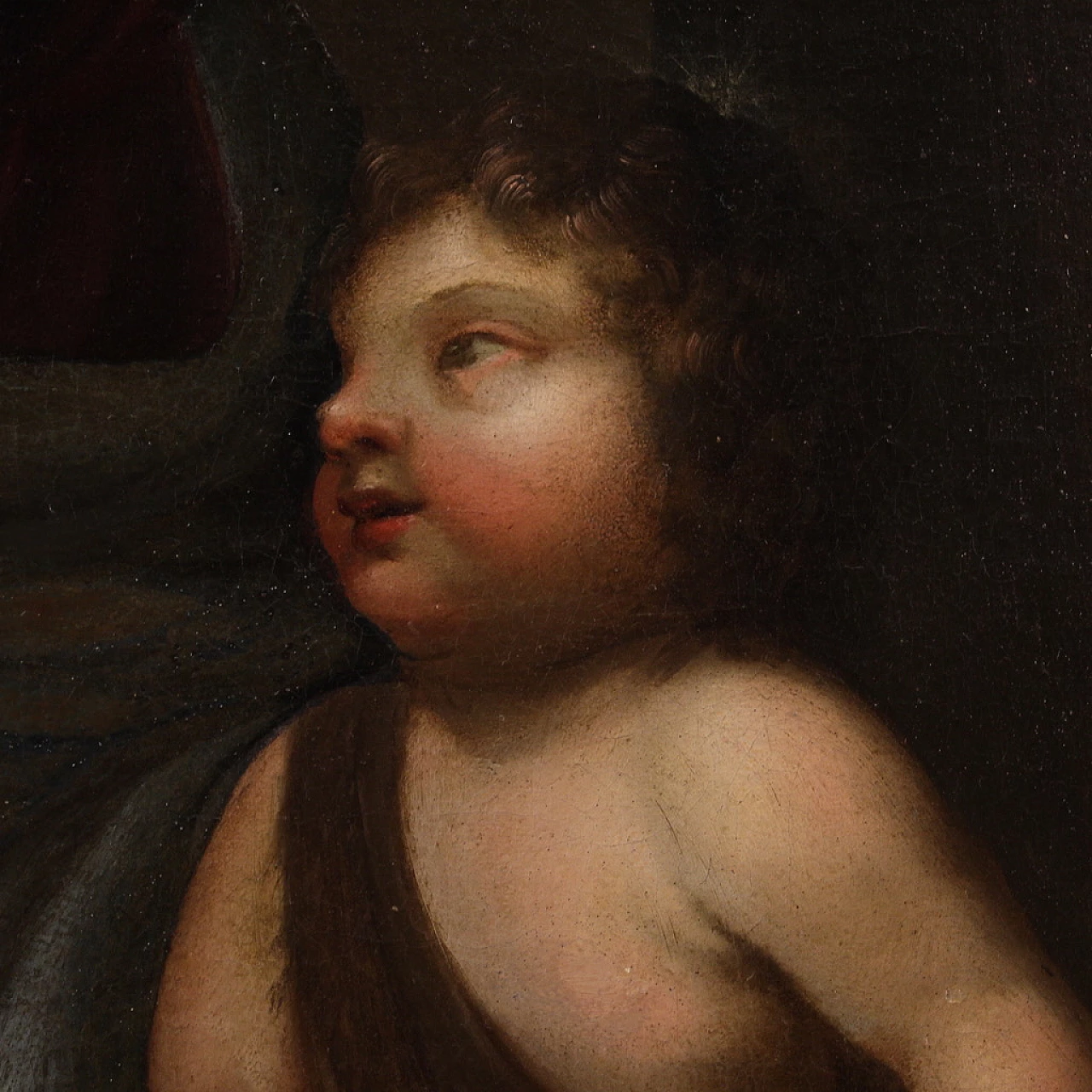 Madonna, Bambino e San Giovannino, dipinto a olio su tela, metà '700 16