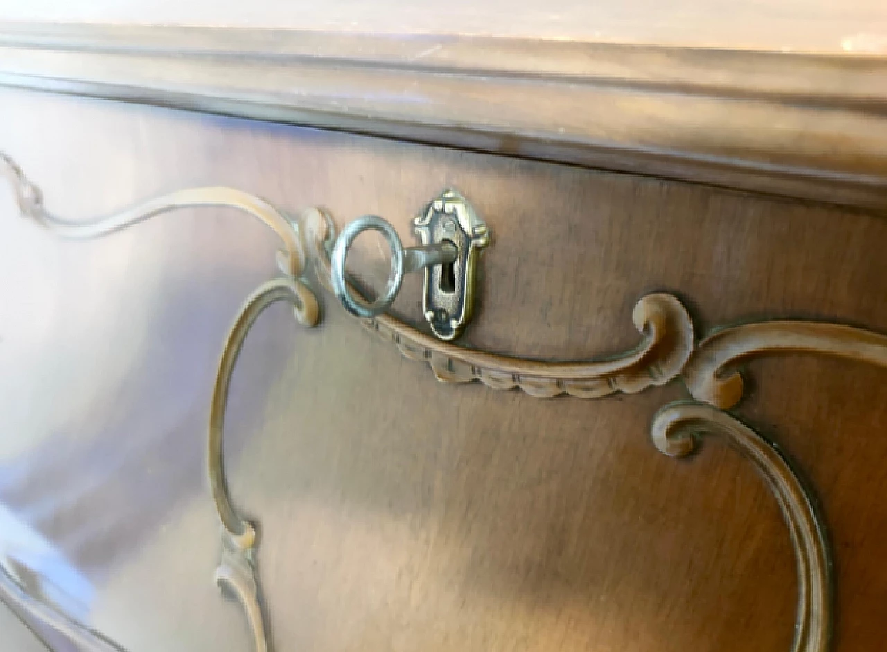 Baroque style solid walnut flap desk, 1960s 8