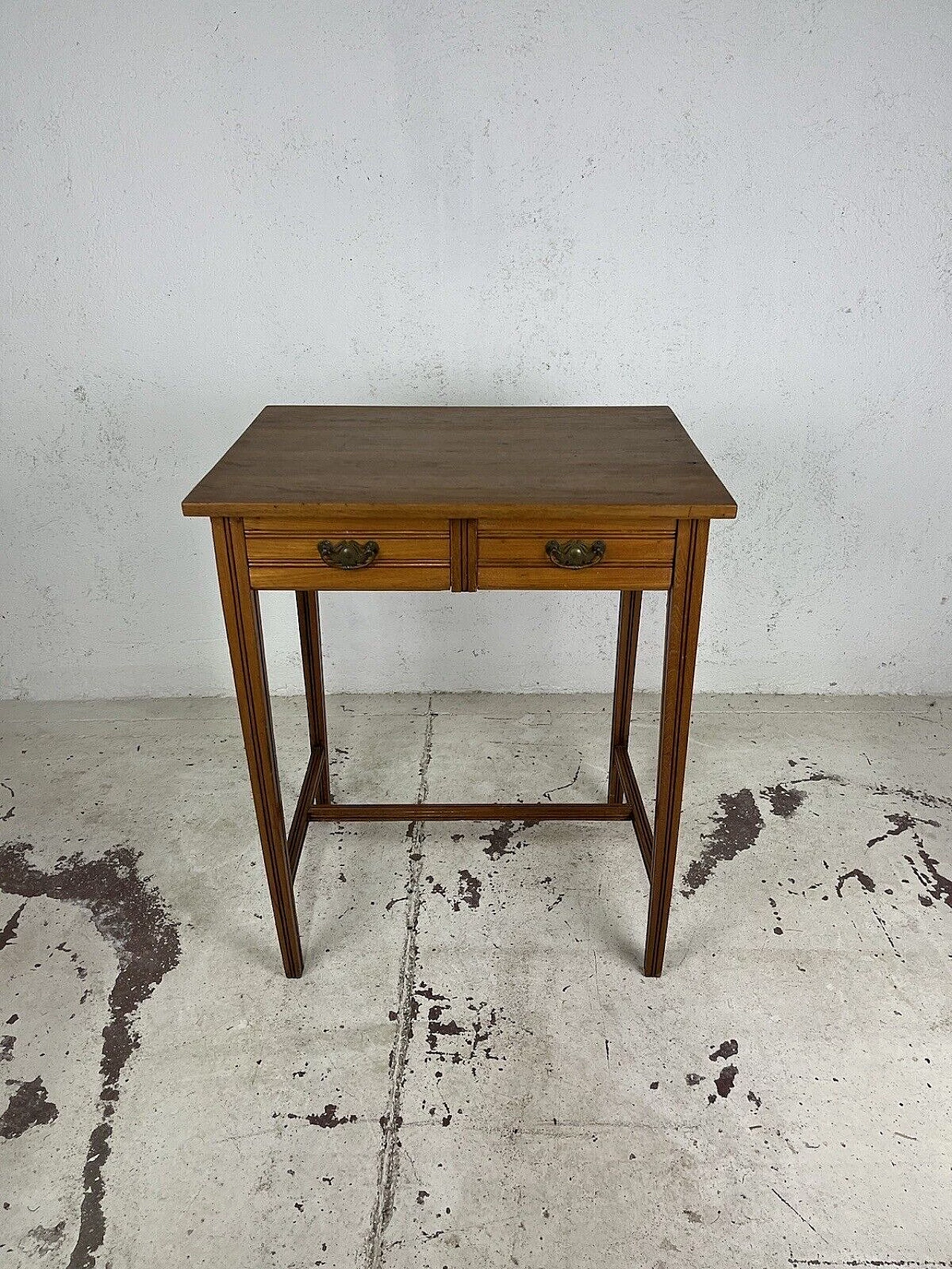 Inlaid wood console with drawers, 1940s 1