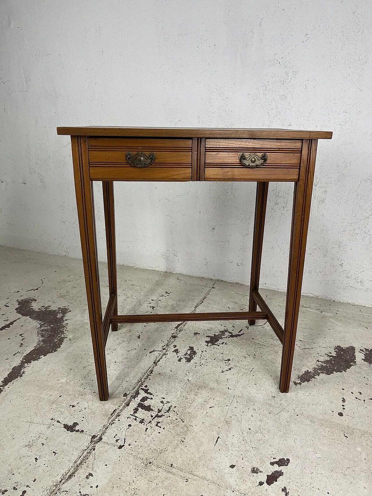 Inlaid wood console with drawers, 1940s 8