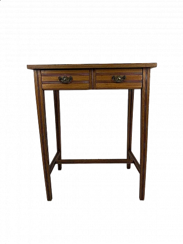 Inlaid wood console with drawers, 1940s