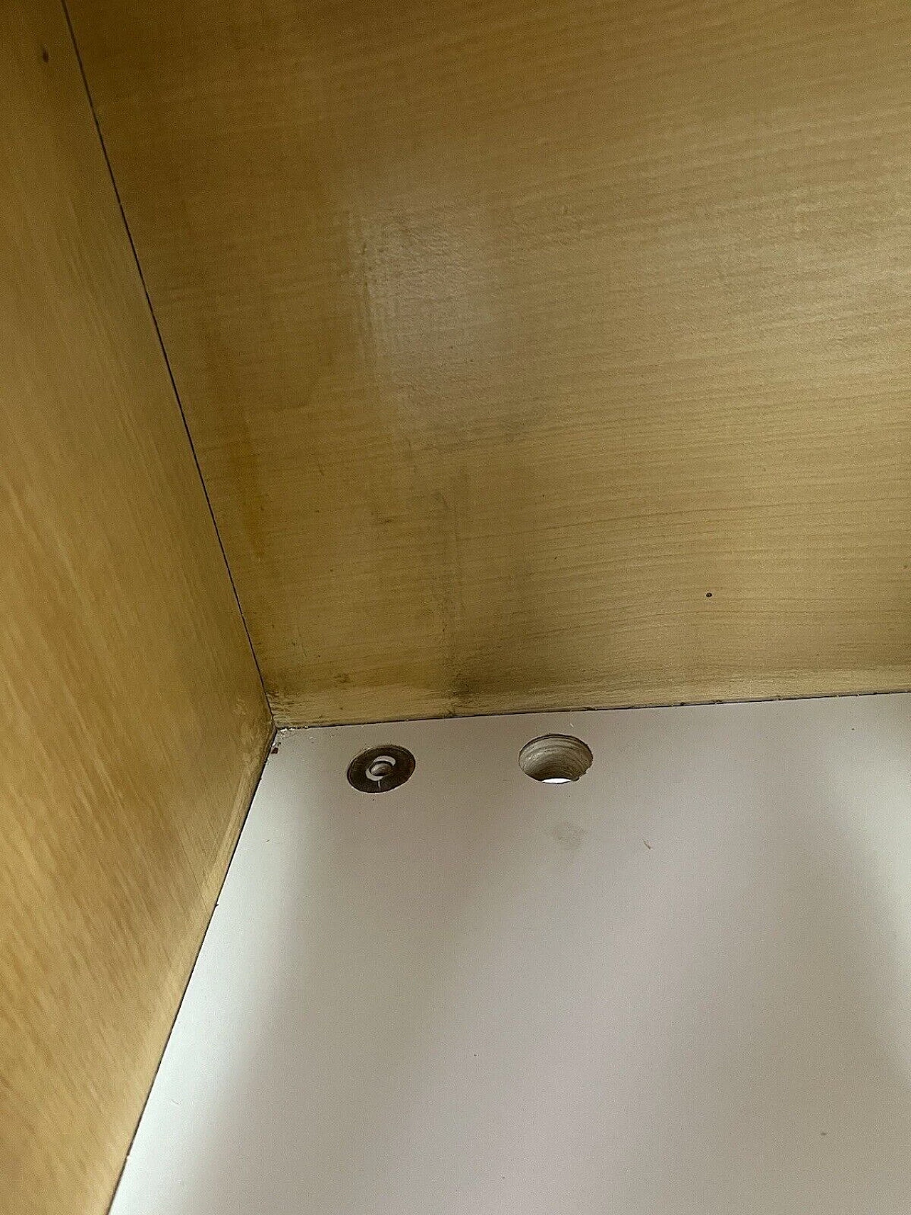 Mobile bar con rotelle in legno, vetro e ottone, anni '70 14