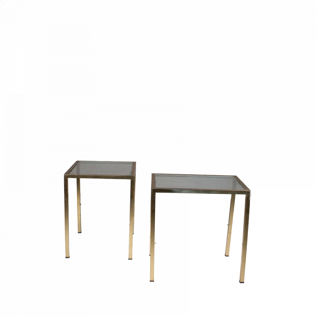 Pair of brass and glass coffee tables, 1960s 9