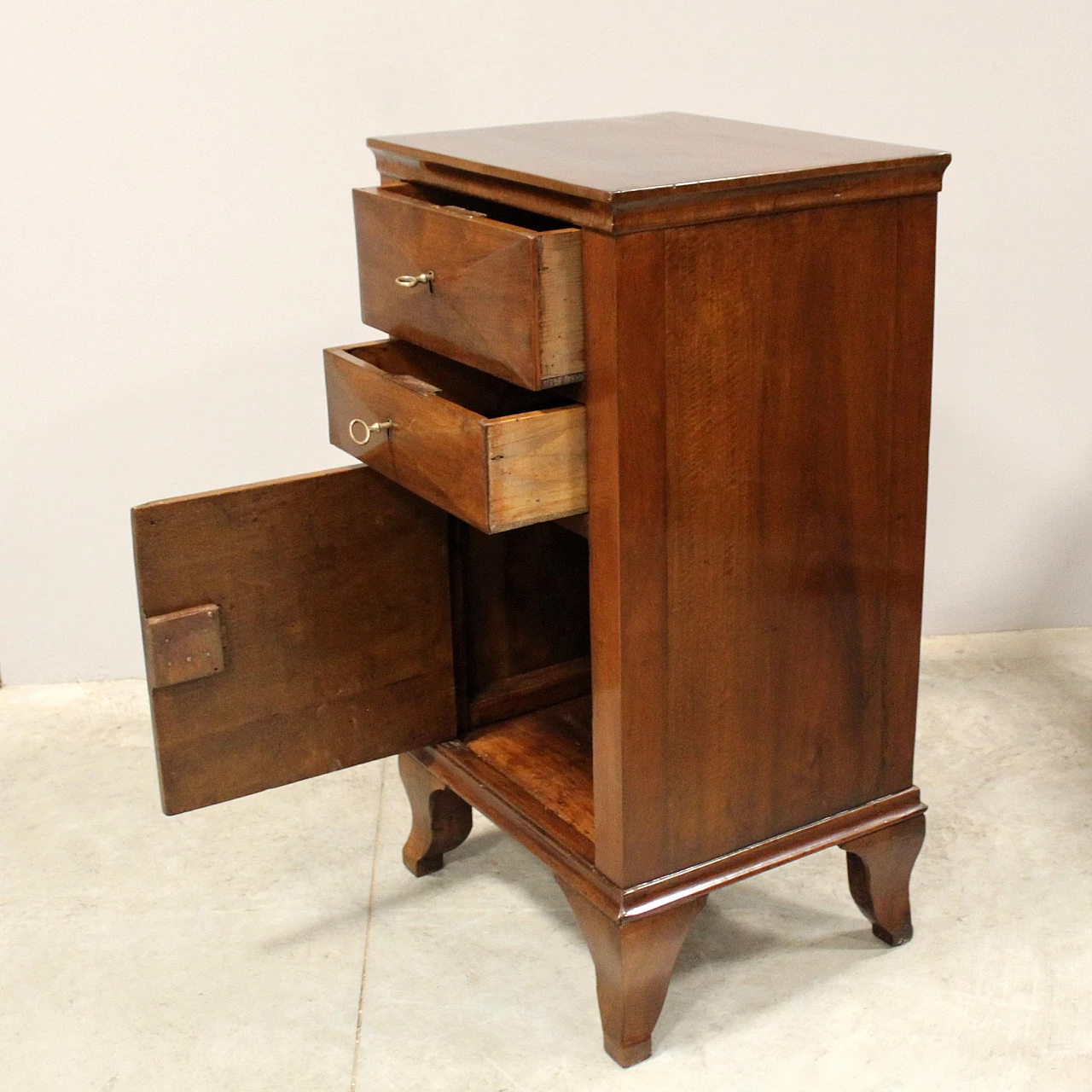 Directoire solid walnut bedside table, late 18th century 2