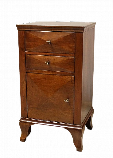 Directoire solid walnut bedside table, late 18th century