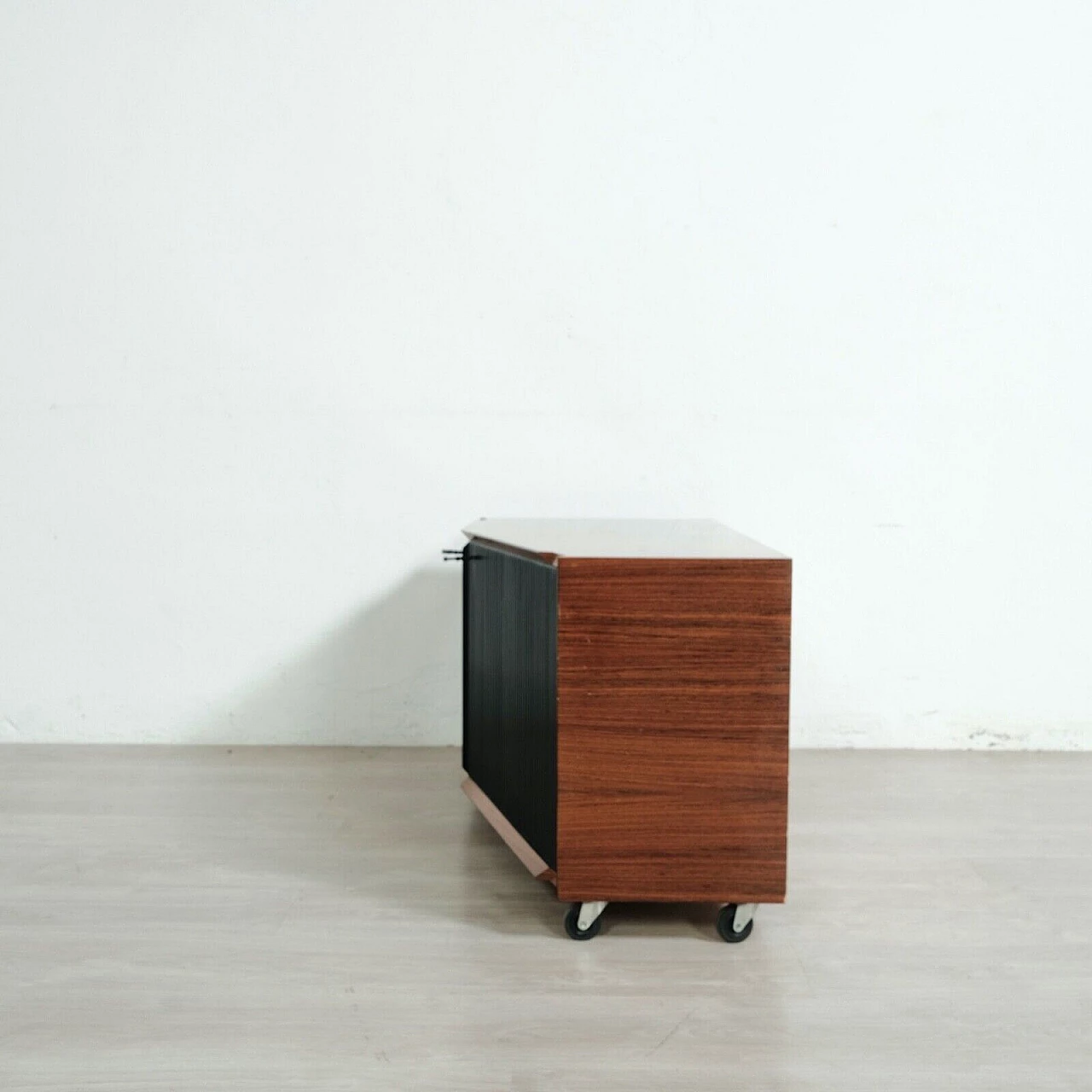 Wood TV stand cabinet attributed to Vittorio Dassi, 1960s 16