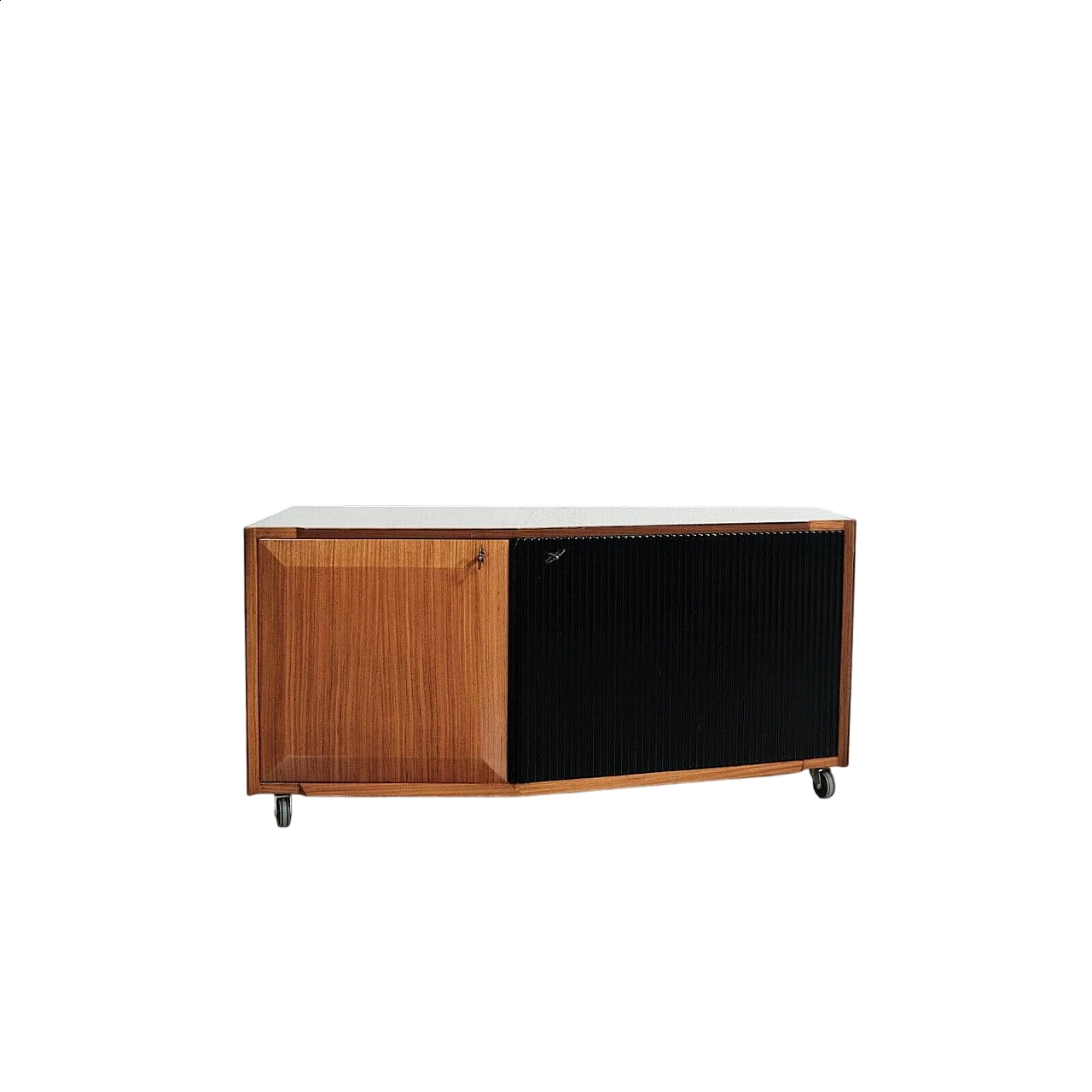 Wood TV stand cabinet attributed to Vittorio Dassi, 1960s 23