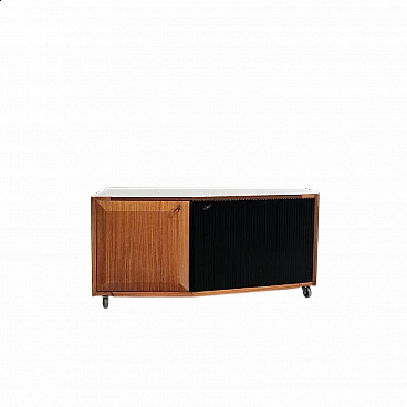Wood TV stand cabinet attributed to Vittorio Dassi, 1960s