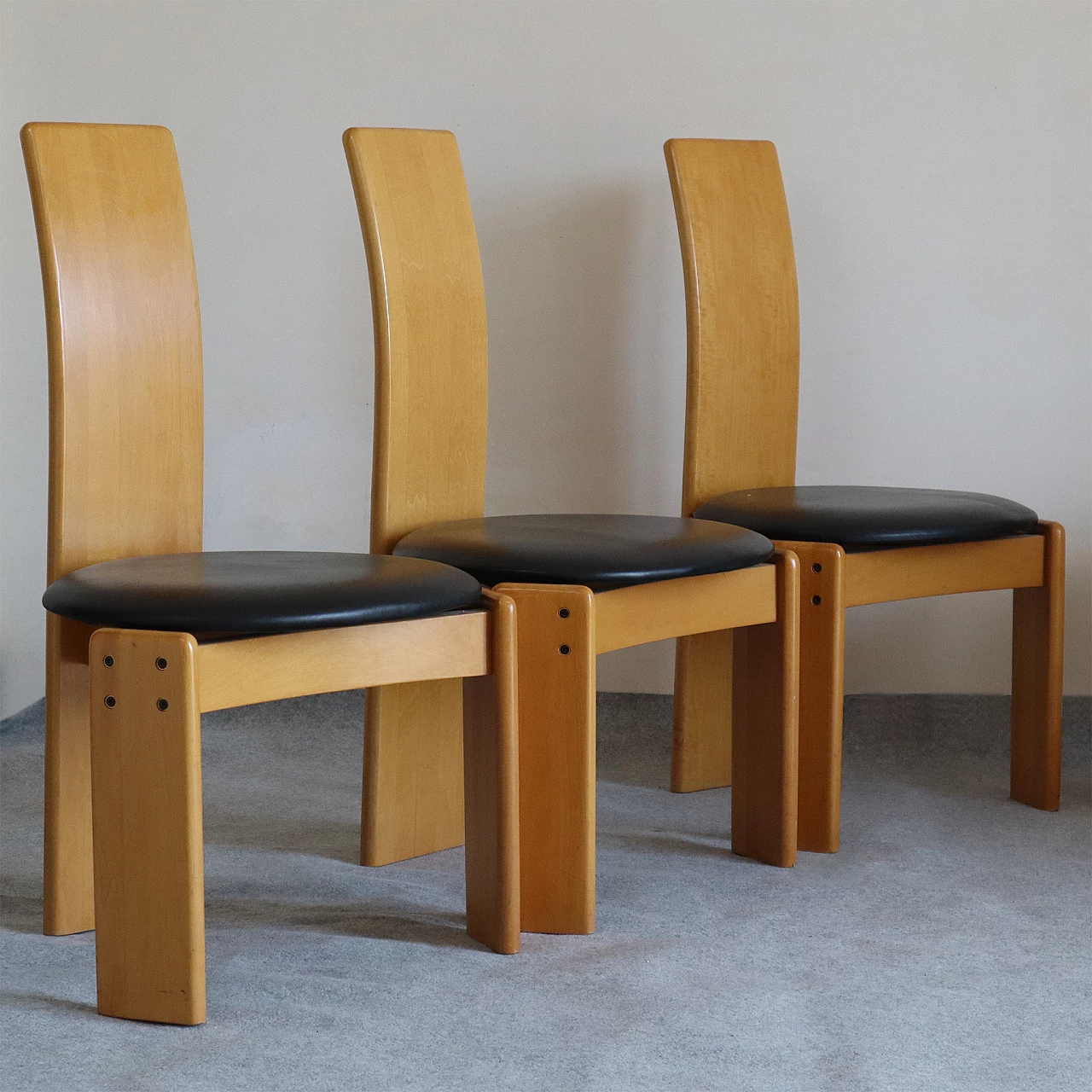 Table and 6 chairs by Afra and Tobia Scarpa, 1980s 6