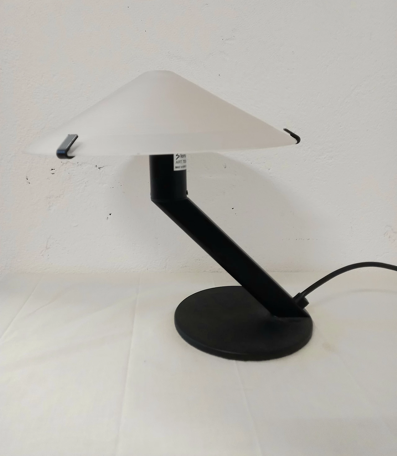 Tobia table lamp in glass and metal by Lamiprogetti, 1980s 1