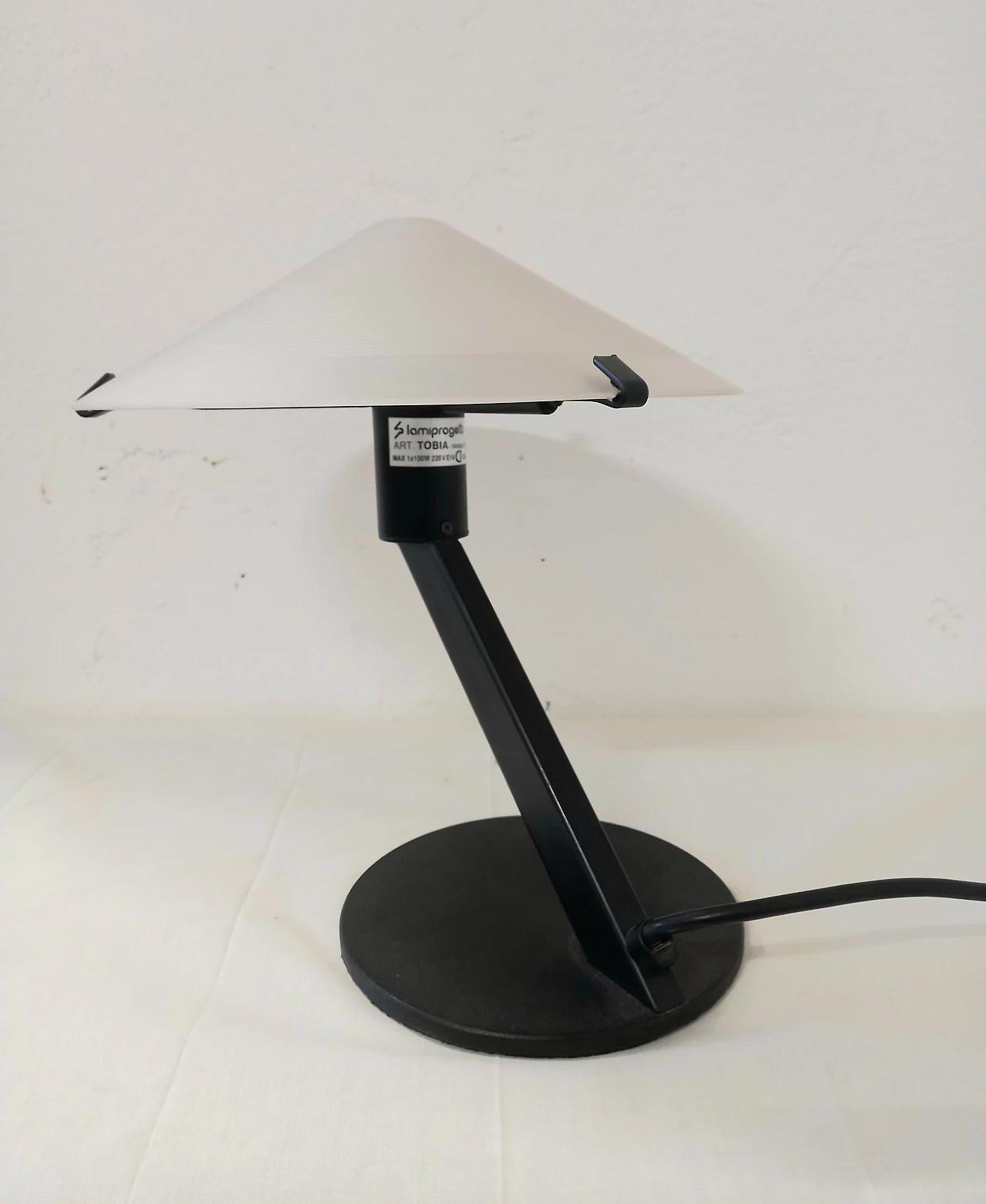 Tobia table lamp in glass and metal by Lamiprogetti, 1980s 2