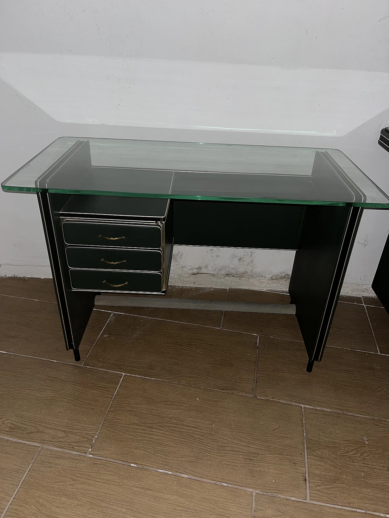 Desk with glass top by Umberto Mascagni, 1950s 1