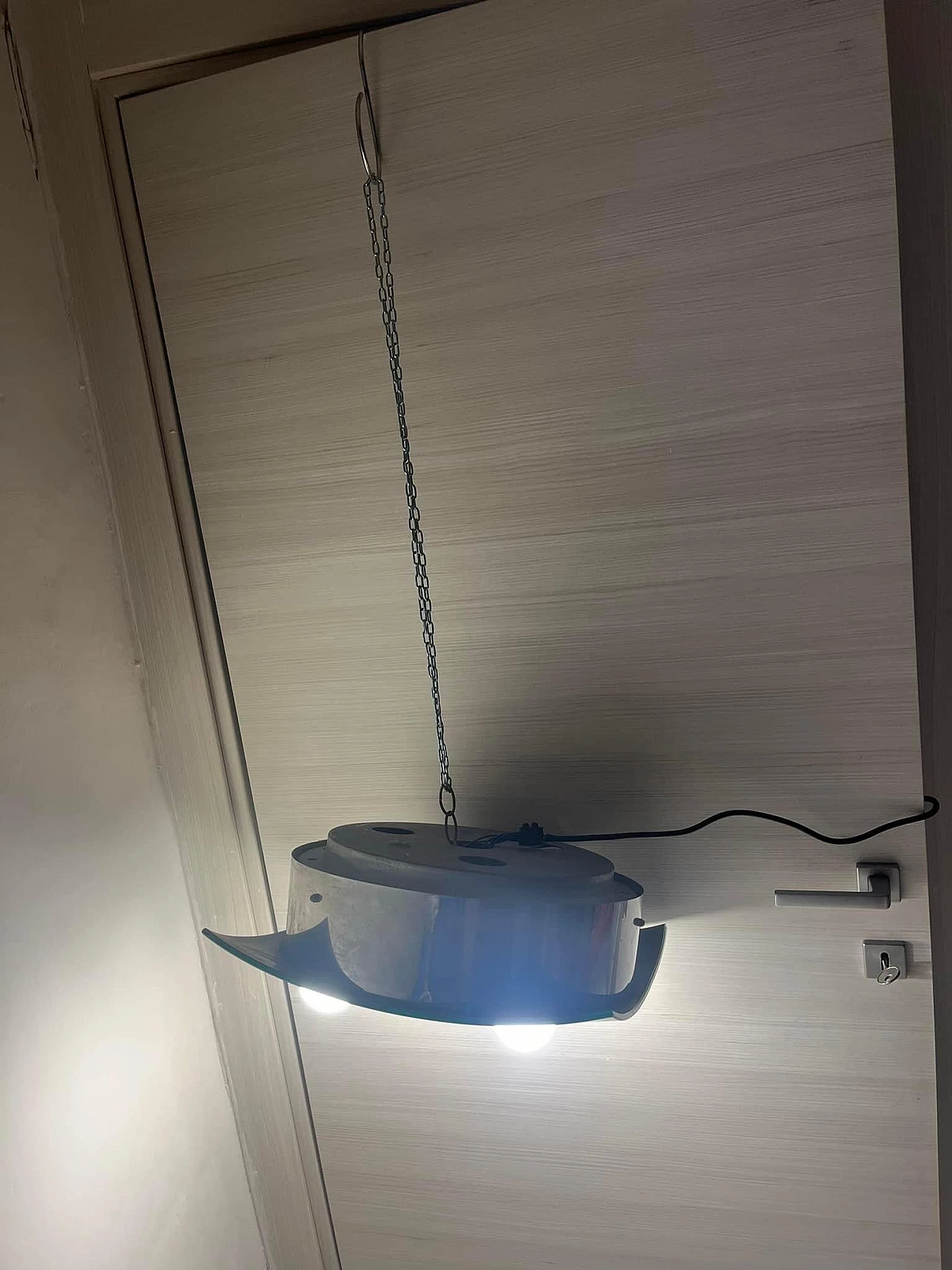 Lampada da soffitto in metallo cromato con 4 luci, anni '70 5