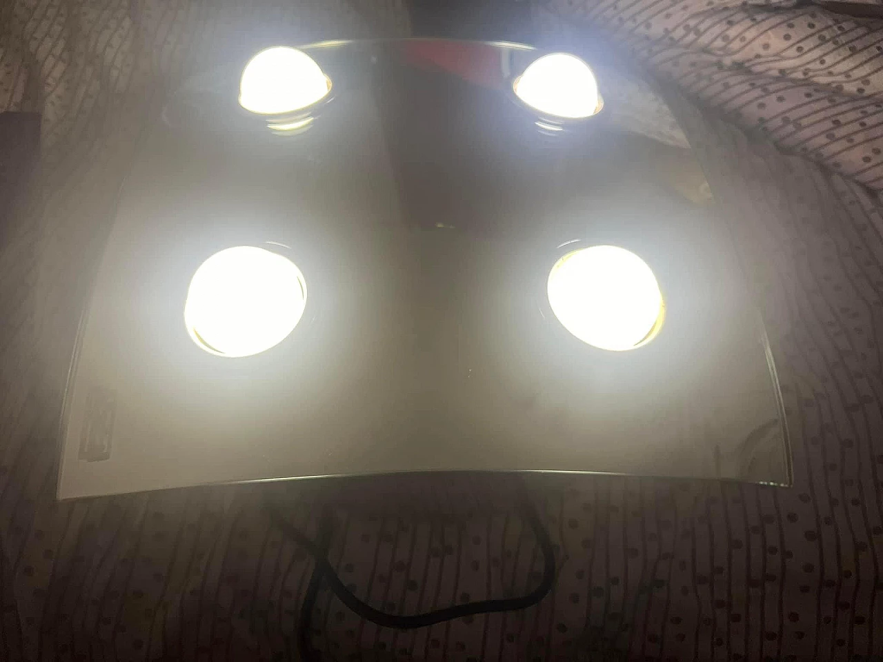 Lampada da soffitto in metallo cromato con 4 luci, anni '70 8