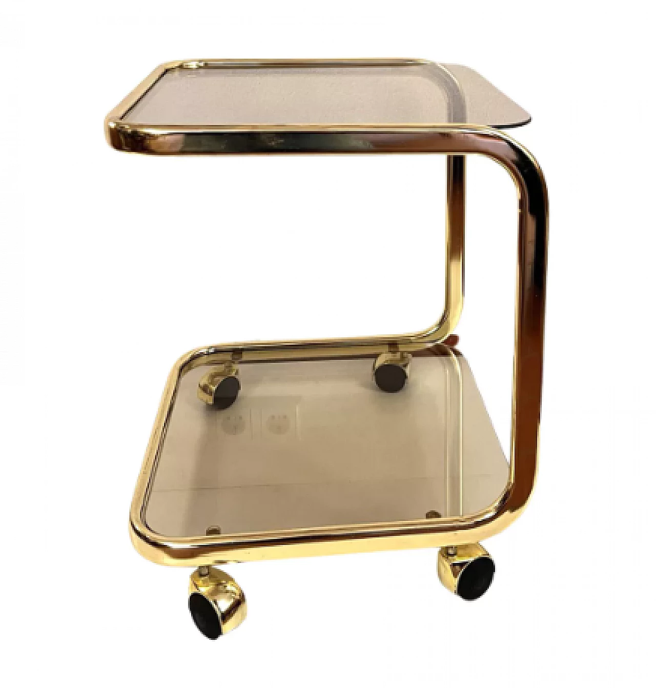 Metal and glass bar cart by Huwa-Spiegel Parsol, 1970s 6