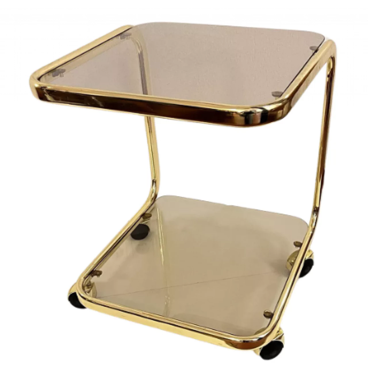 Metal and glass bar cart by Huwa-Spiegel Parsol, 1970s 9