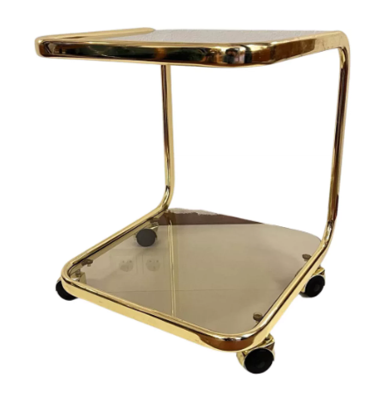 Metal and glass bar cart by Huwa-Spiegel Parsol, 1970s 10