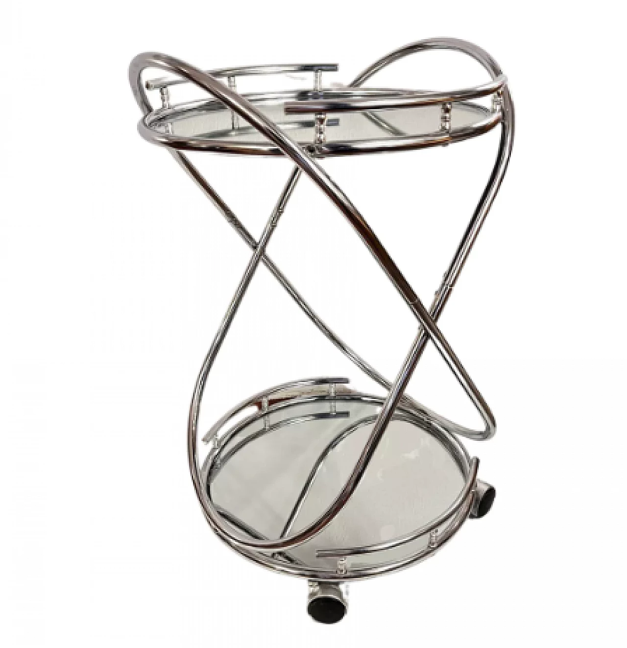 Steel and mirrored glass bar cart by Signal, 1990s 2