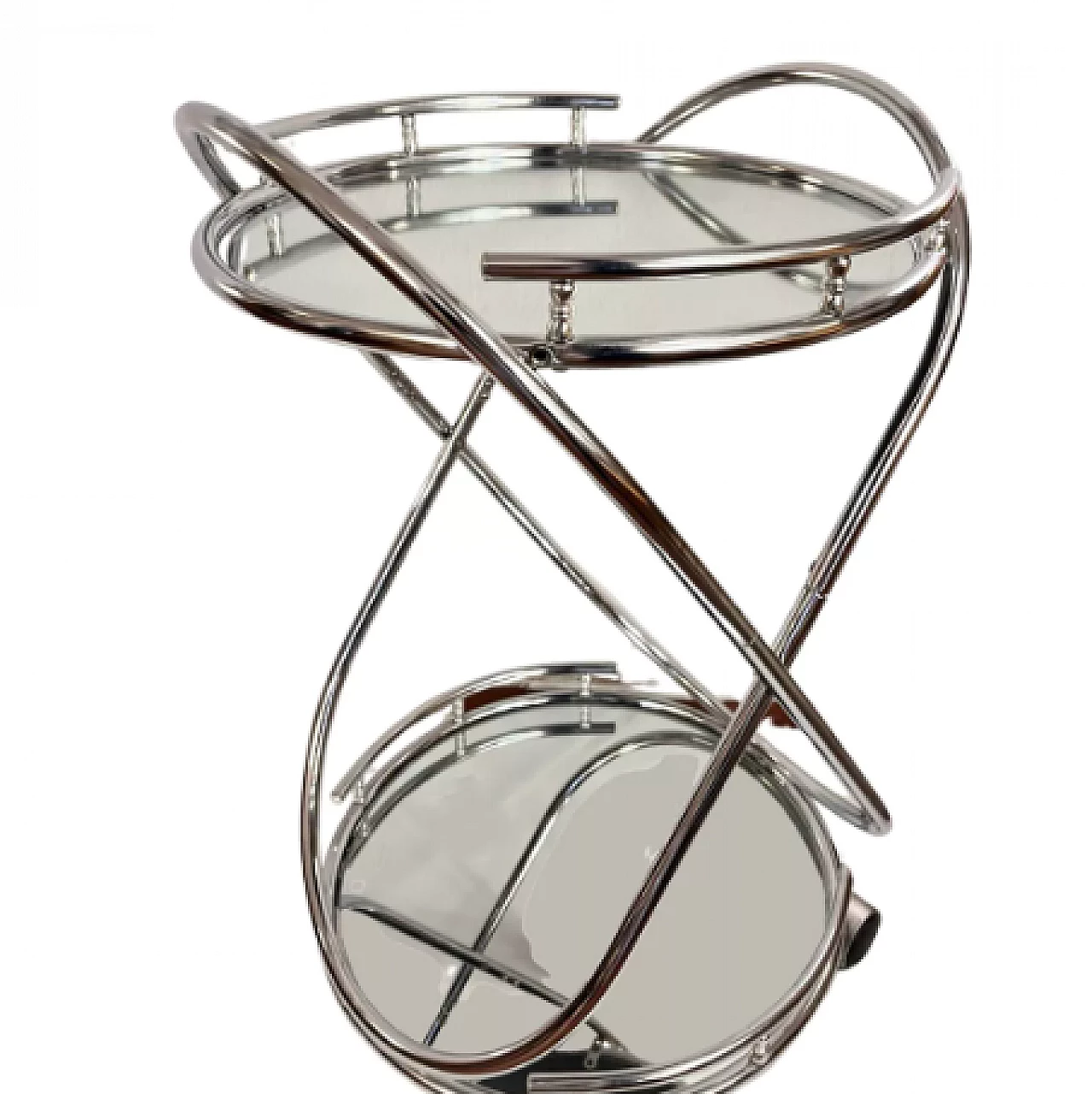 Steel and mirrored glass bar cart by Signal, 1990s 3