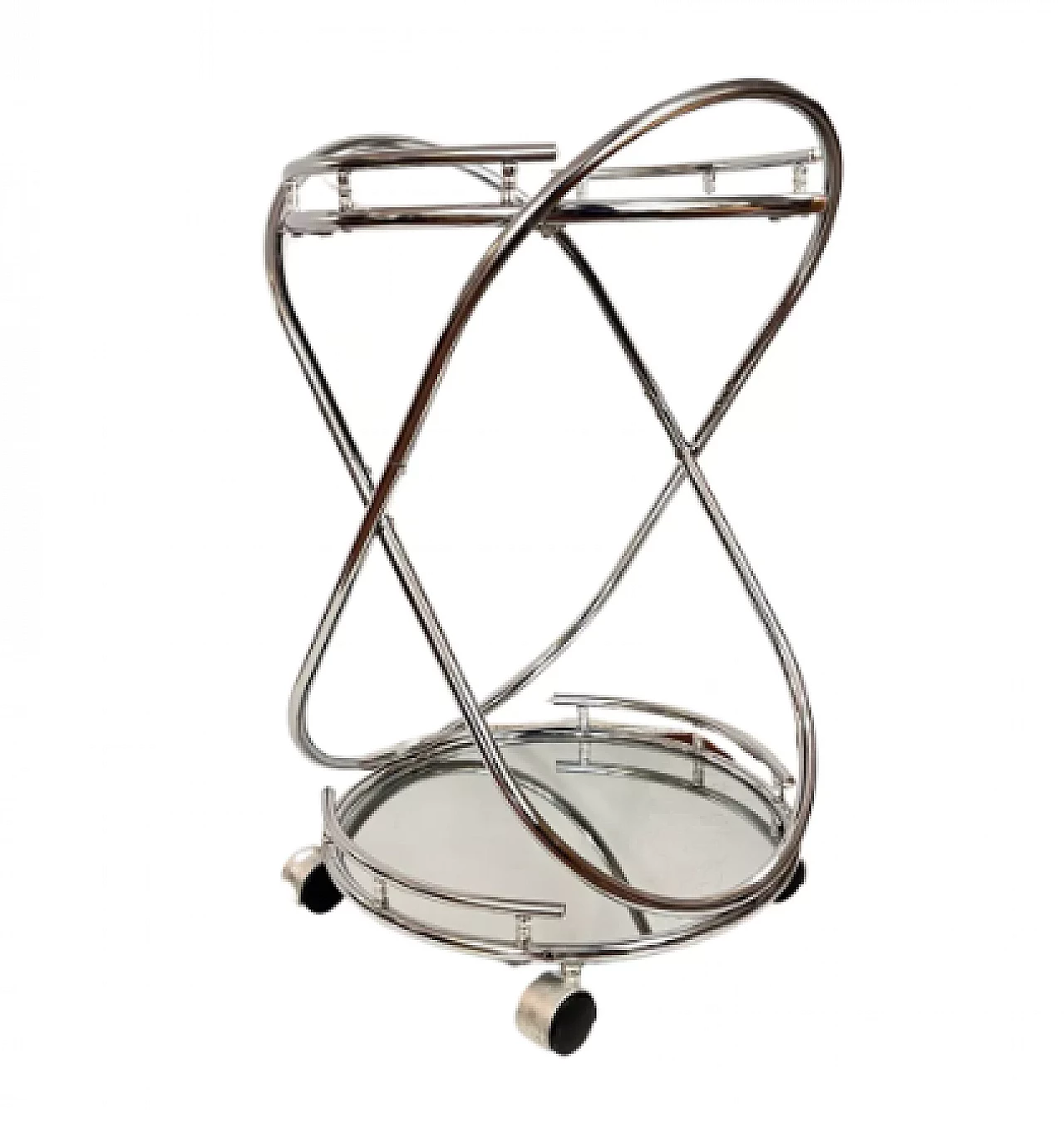 Steel and mirrored glass bar cart by Signal, 1990s 6