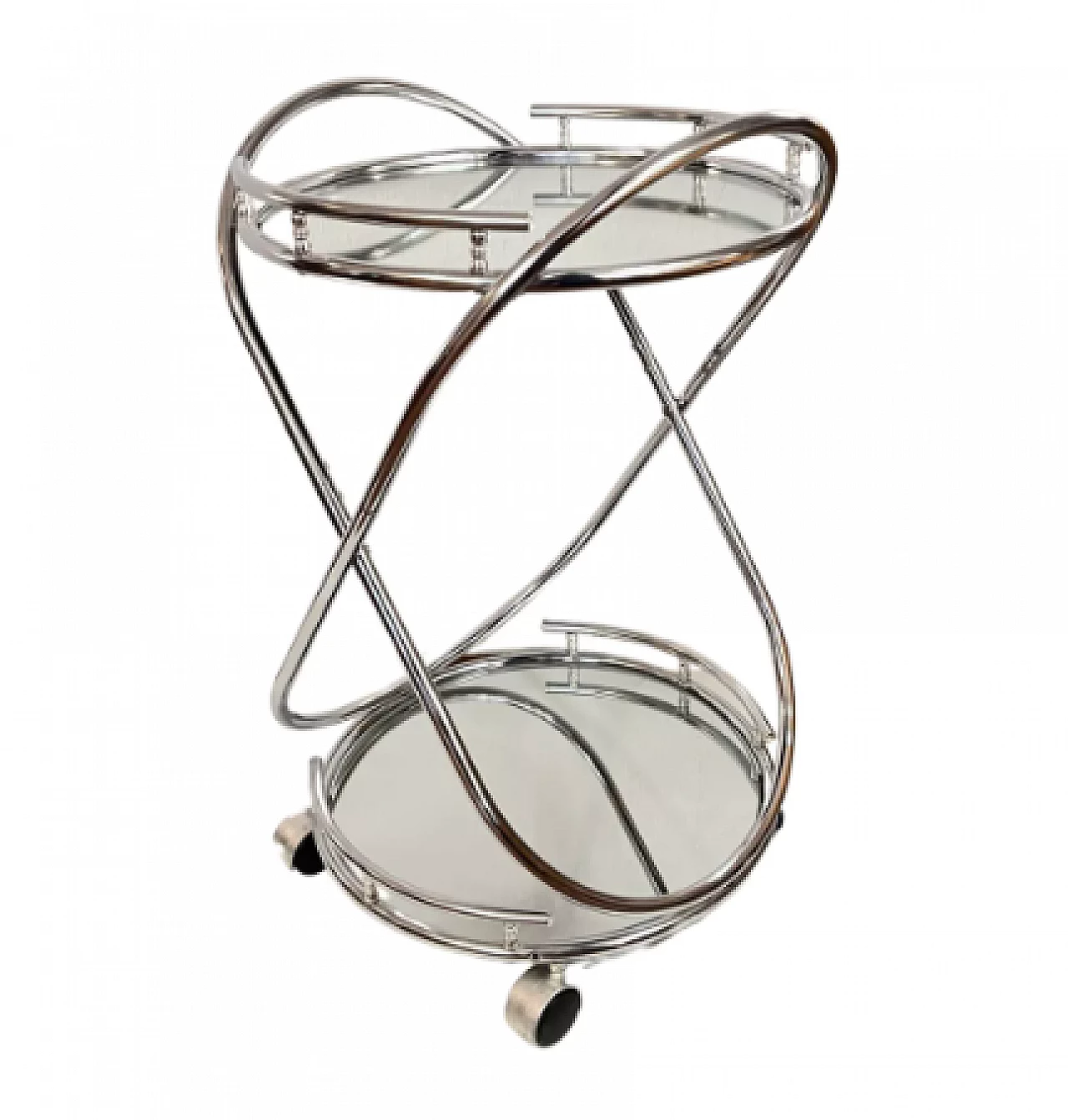 Steel and mirrored glass bar cart by Signal, 1990s 7