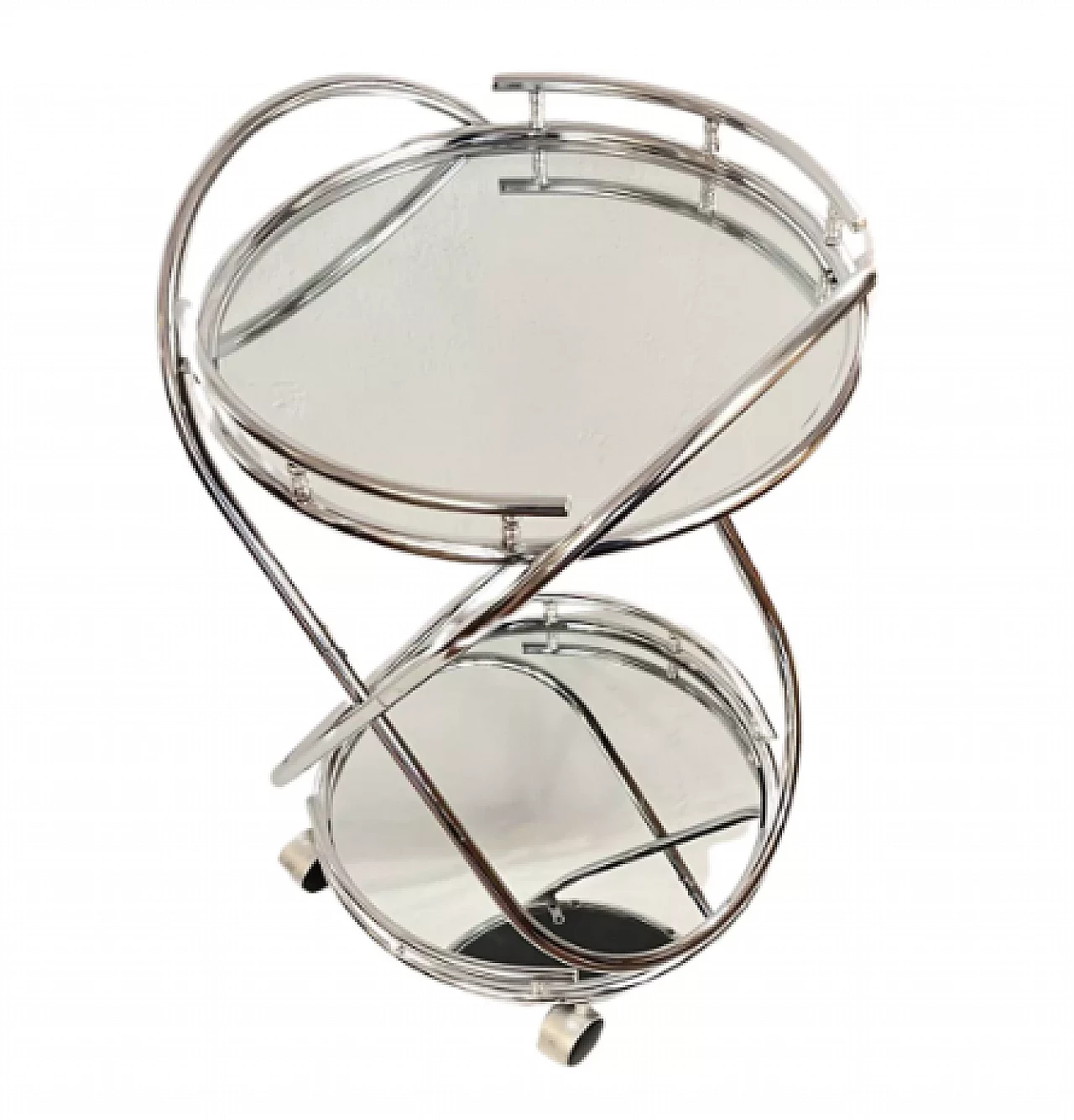 Steel and mirrored glass bar cart by Signal, 1990s 10