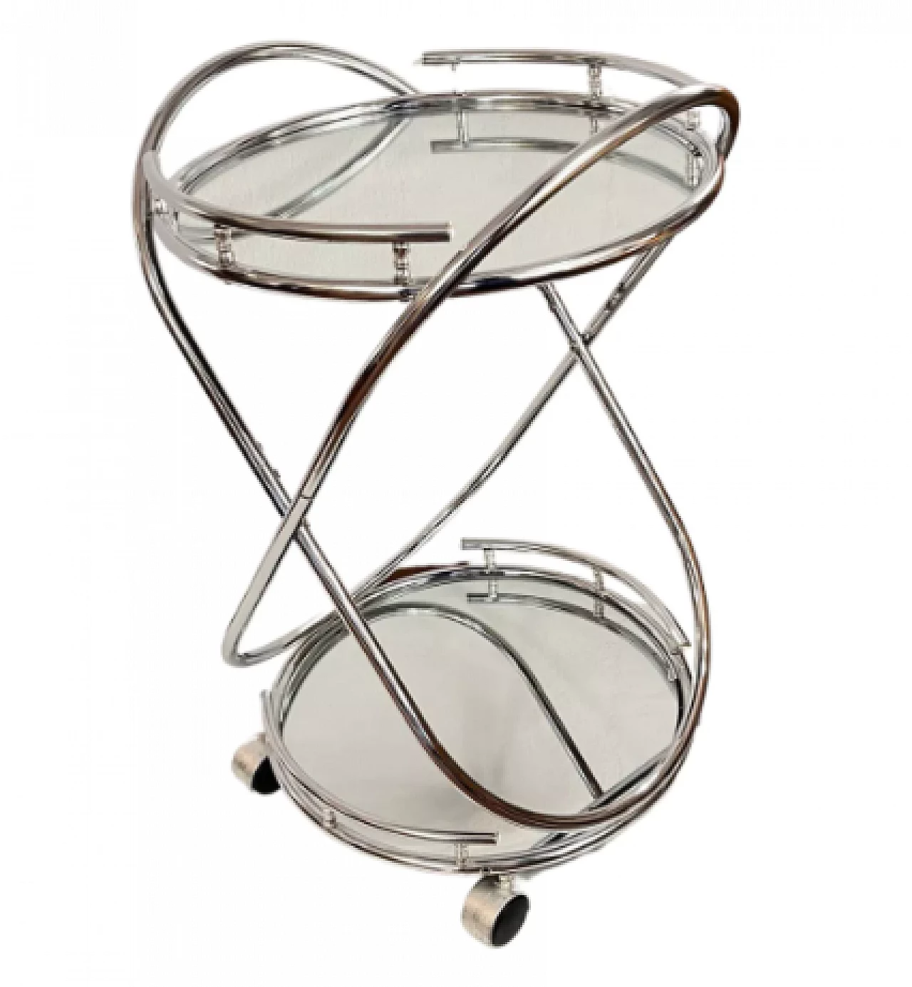 Steel and mirrored glass bar cart by Signal, 1990s 11