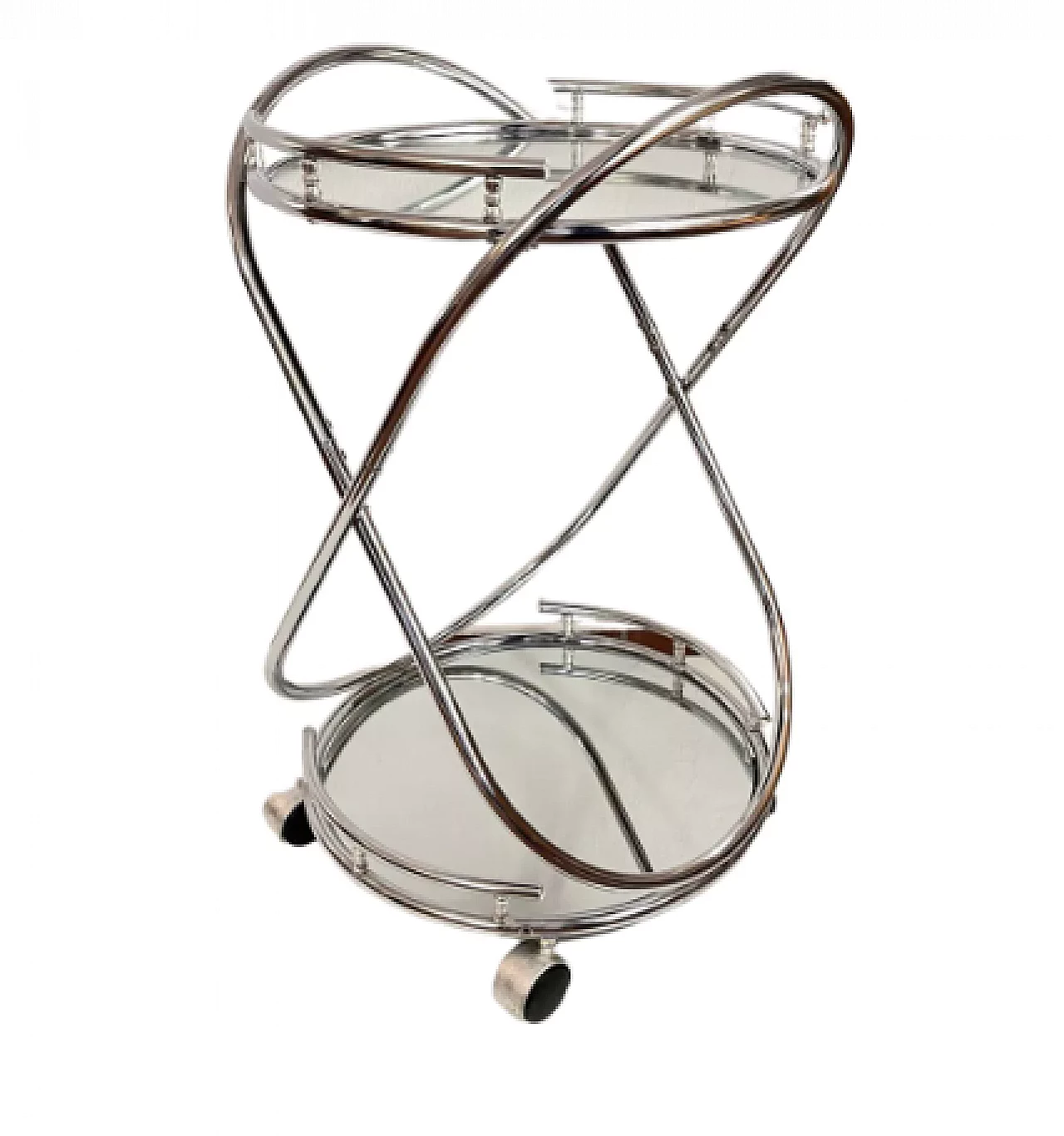 Steel and mirrored glass bar cart by Signal, 1990s 12