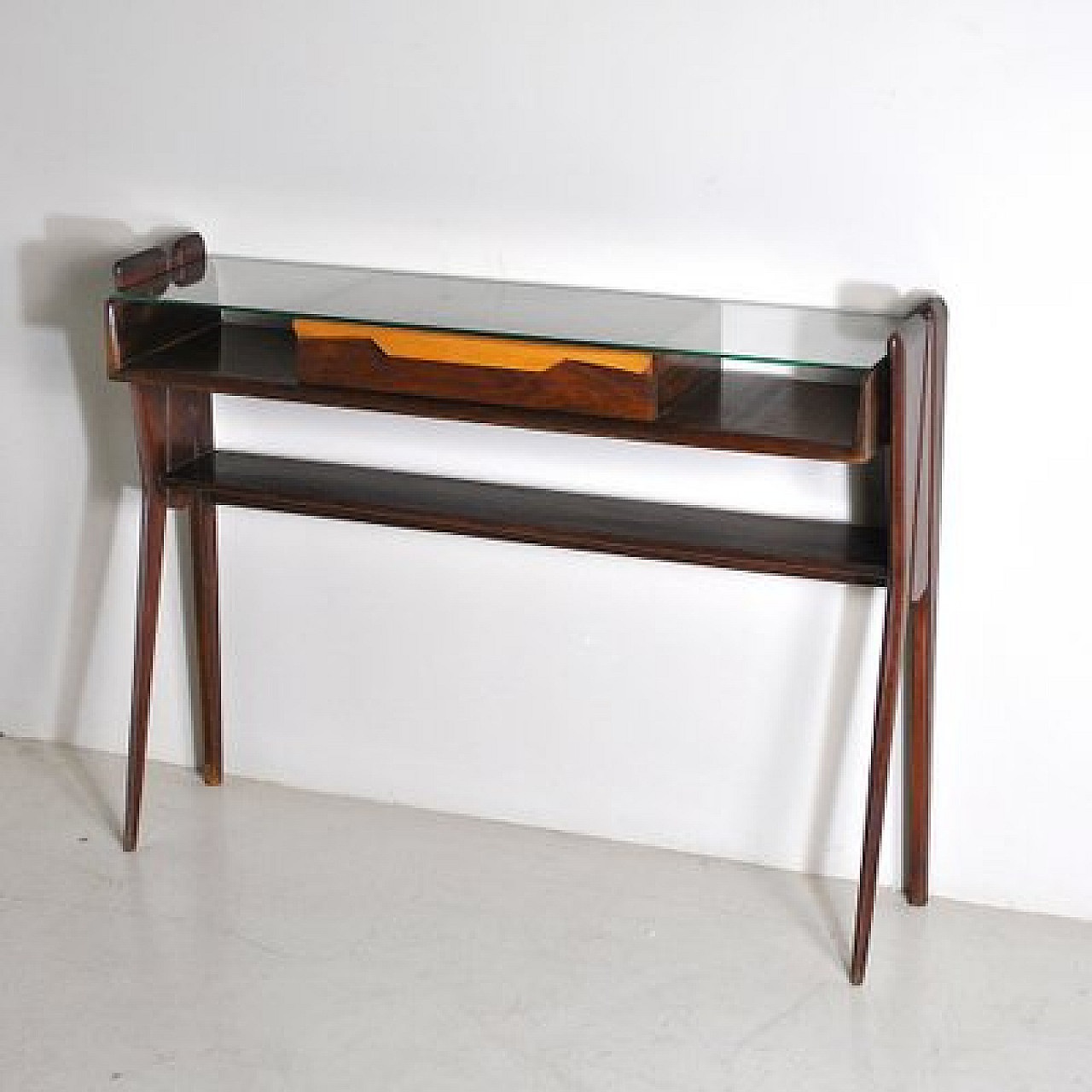 Consolle in noce scuro in stile Ico Parisi, anni '50 4