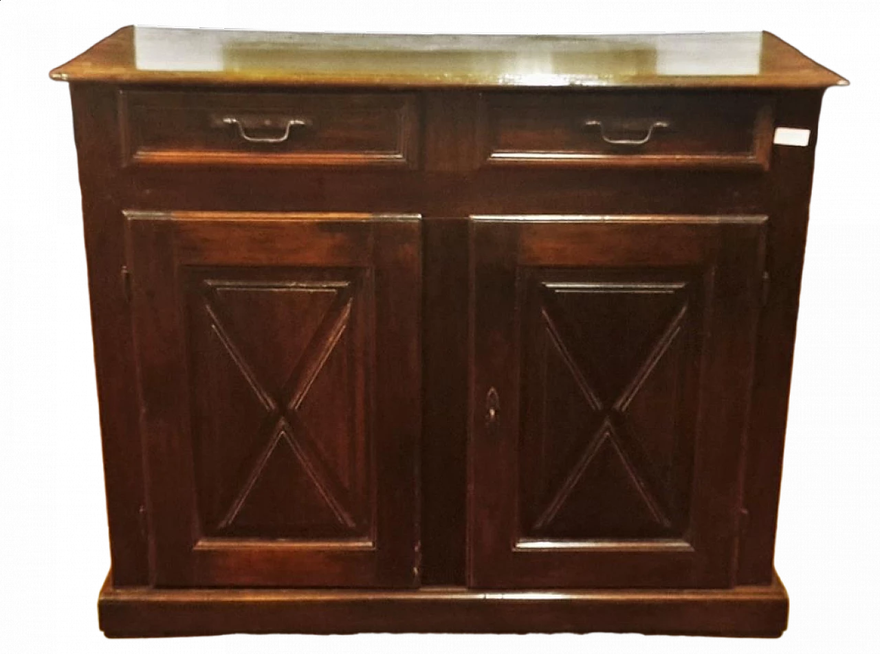 Credenza in noce a due cassetti e ante, inizio '700 9