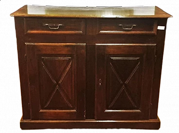 Credenza in noce a due cassetti e ante, inizio '700