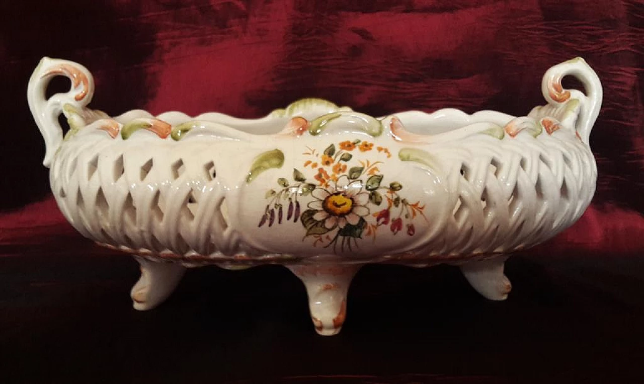 Cestino in ceramica di Bassano dipinto a mano 1