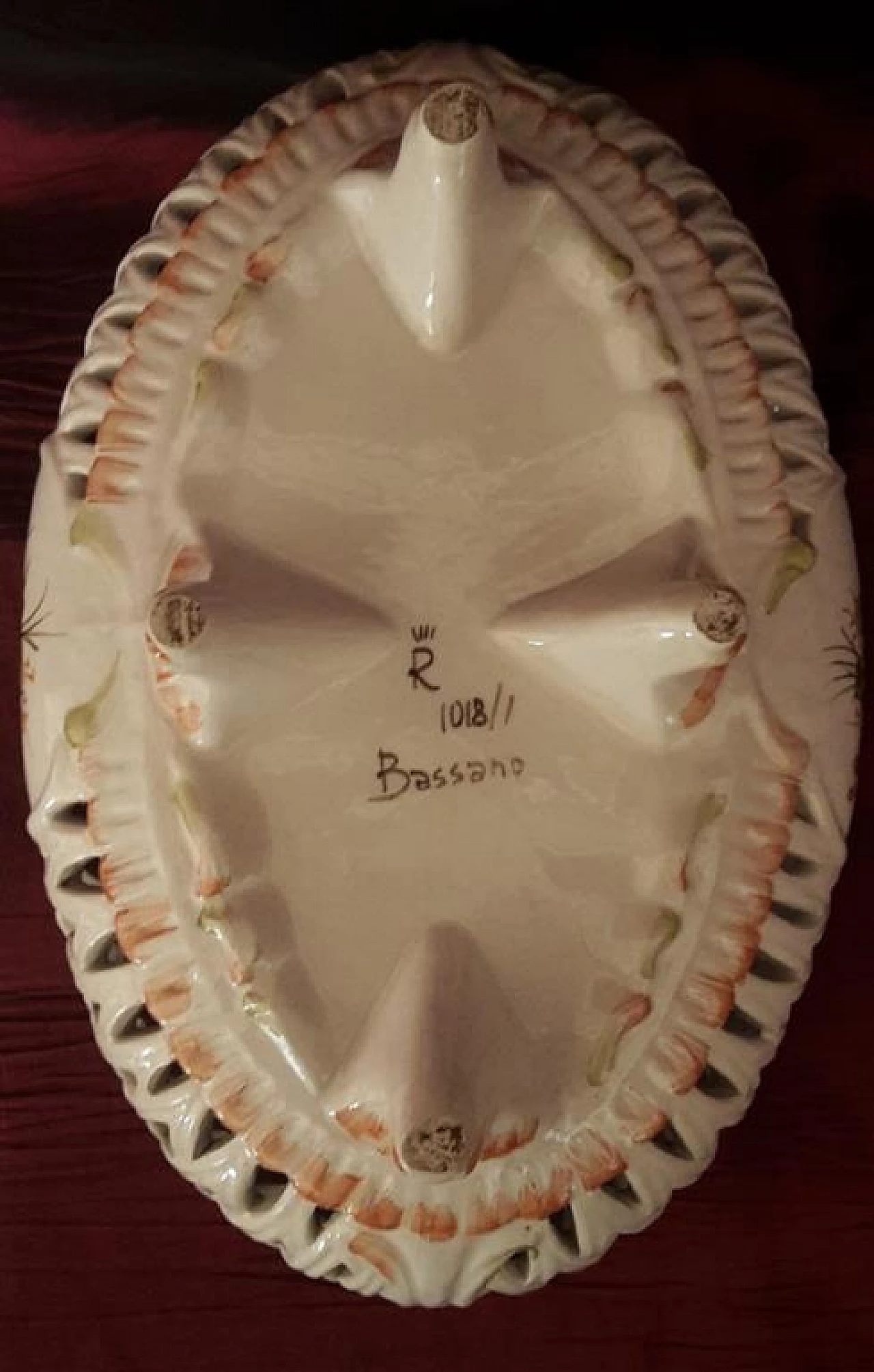 Cestino in ceramica di Bassano dipinto a mano 4