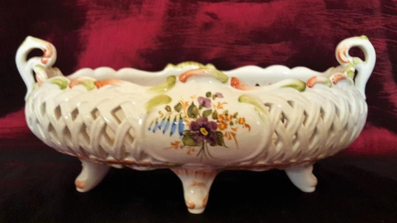 Cestino in ceramica di Bassano dipinto a mano 6