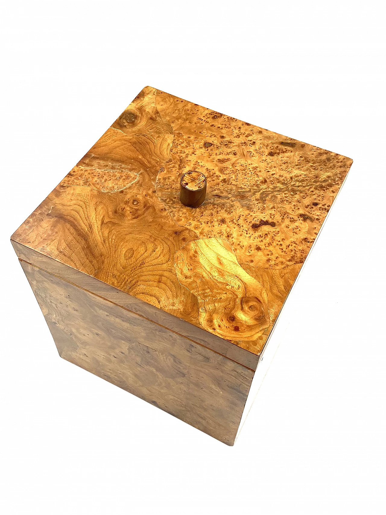 Secchiello per ghiaccio in radica e ottone, anni '70 5