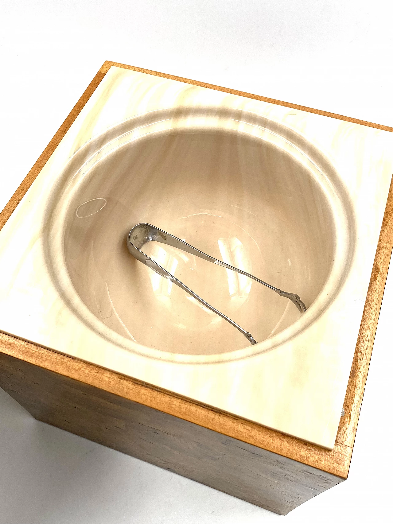 Secchiello per ghiaccio in radica e ottone, anni '70 8